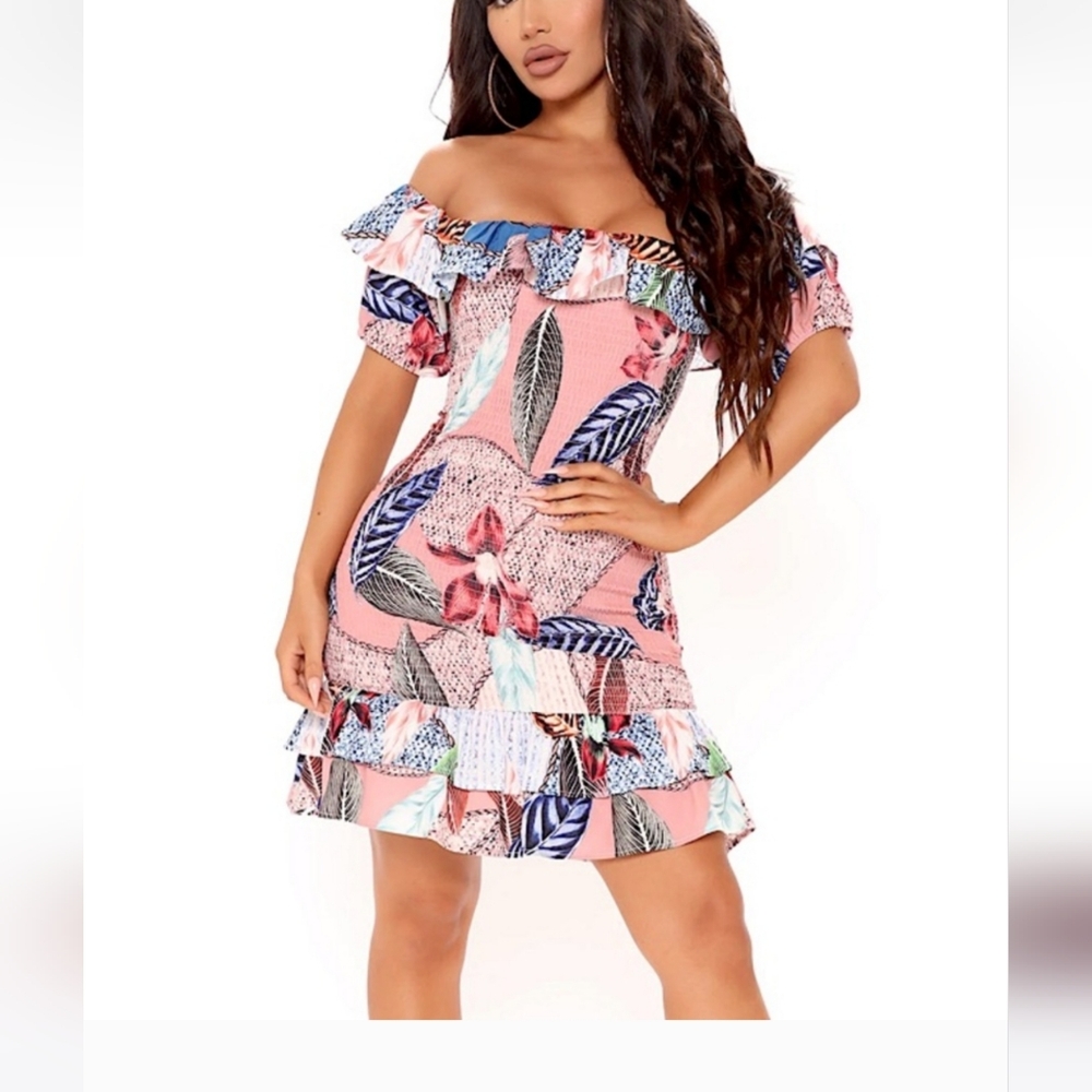 Fashion nova floral ruffle dress